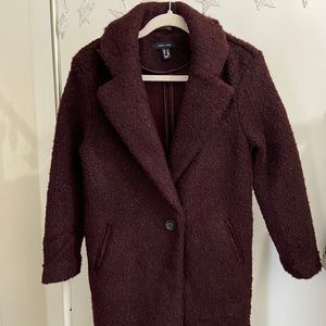 Burgundy teddy coat!